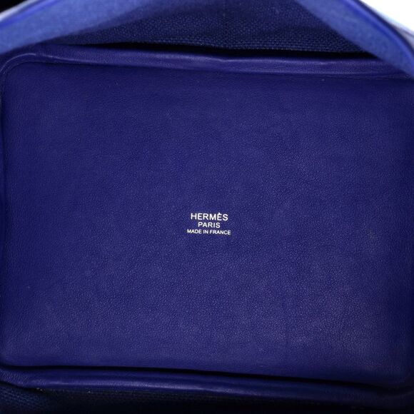 Hermes Cargo Picotin Lock Bag Canvas and Swift PM Blue - Picture 5 of 8